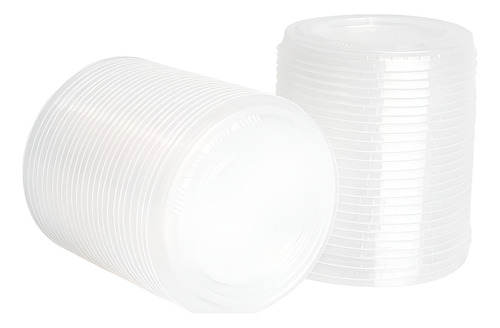 Vaso De Plástico No 8 Oz Con Tapa Lisa, Reyma Paq 50 Juegos Color Blanco