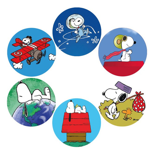 18 Obleas Comestibles 5 Cm Snoopy