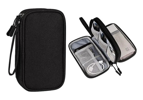 Estuche Organizador Para Manos Libres, Cables De Carga Negro