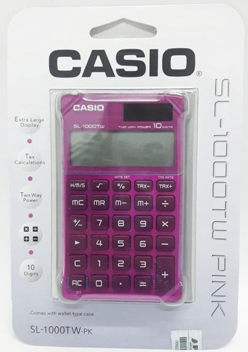 Calculadora Casio Sl1000 Twpk 10 Díg.de Bolsillo Pila/solar