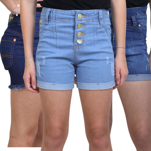 Kit 3 Shorts Jeans Infantil Meninas Feminino Do4 Ao 16