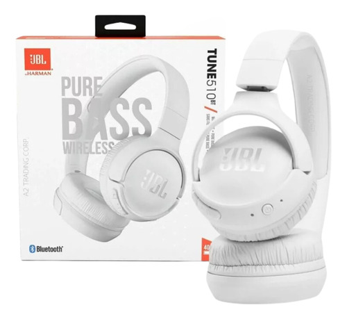 Auriculares inalámbricos JBL Tune 510BT JBLT510BT blanco con luz LED