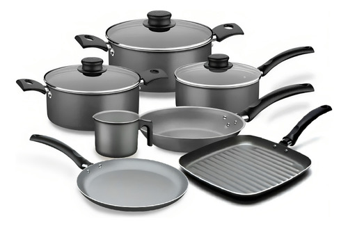 Bateria Ollas De Cocina Tramontina Aluminio & Teflón 10 Pzs
