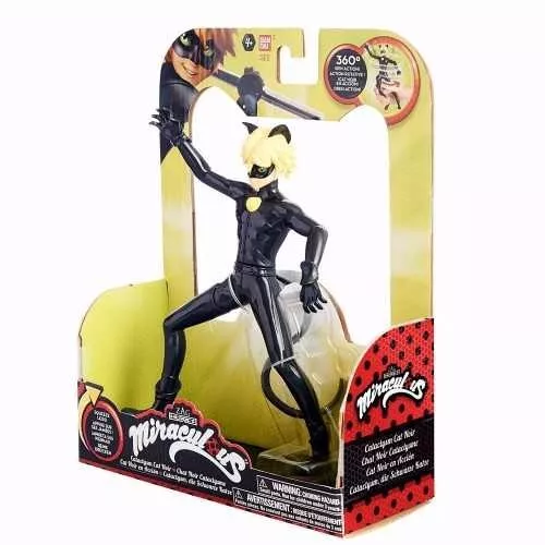 Boneco Articulado Cat Noir em Ação 15cm - Coleção Miraculous - Bandai/Sunny  1641