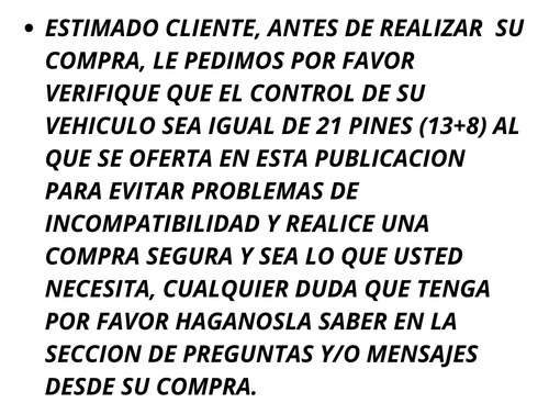Control Maestro Cristales Dodge Journey 21 Pines 2010 2011