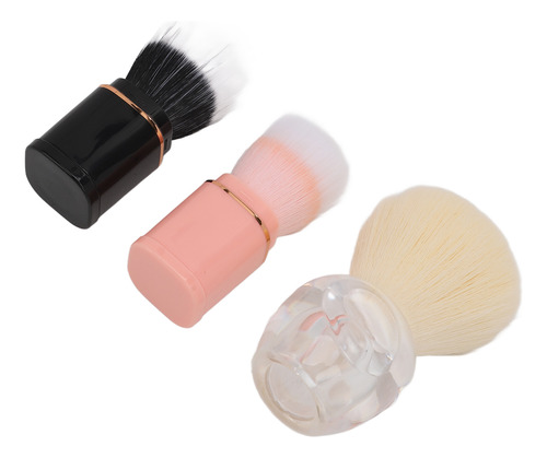 Juego De Brochas De Maquillaje, 3 Piezas, Portátiles, Pequeñ