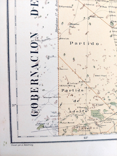 Mapa 1886 Buenos Aires Nordoeste Telegrafos Ferrocarriles (Usado)