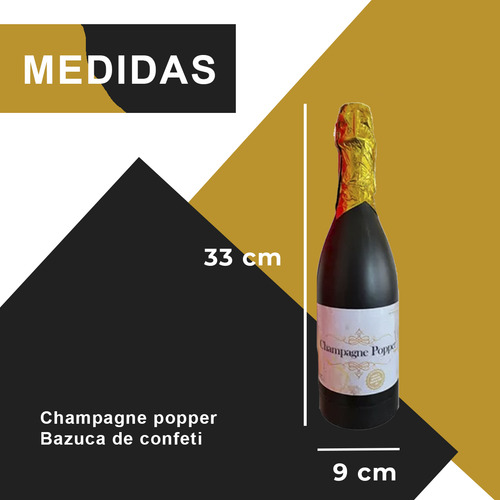 Bazuca De Confeti Metálico Botella Grande Champagne Popper
