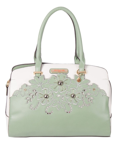 Bolsa De Mano Nicole Lee Corte Laser Y Bordado Ss22 Color Mint