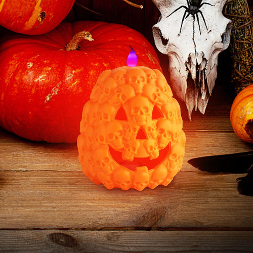 Set De Luces Nocturnas Decoradas Con Calaveras De Calabaza P