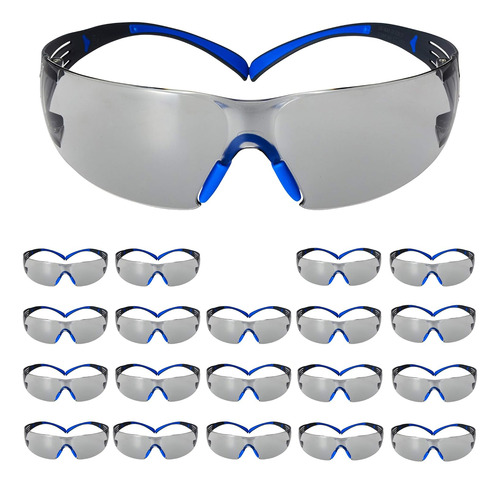 Pack De 20 Gafas De Protección 3m, Negro/azul