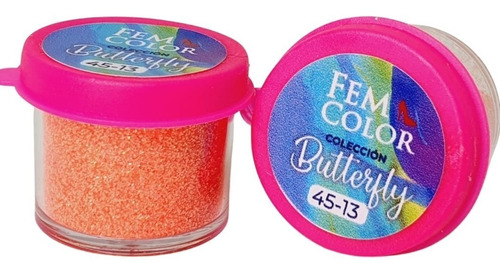 Gibre Glitter Decoracion Uña Nails Fluor Orange 45-13 Fem