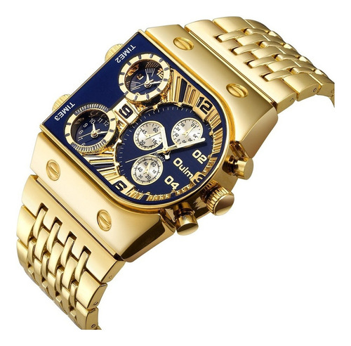 Oulm - Reloj De Cuarzo Luminoso Para Hombre, Casual, Dorado,