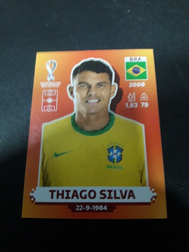 Mundial Qatar 2022. Figurita N° Bra 8. Thiago Silva. Mira!!!
