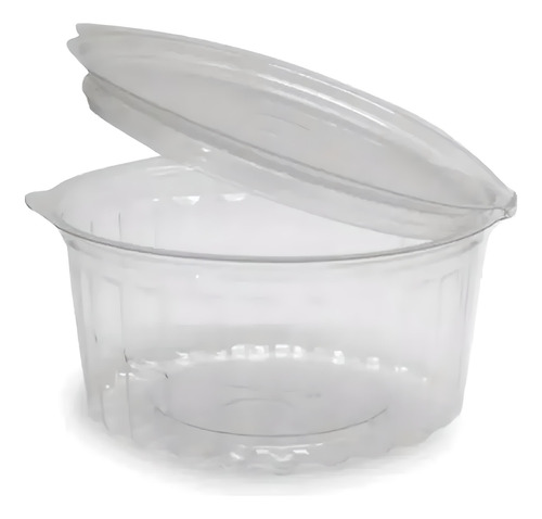 Pote Con Tapa Bisagra Chico Plastico Descartable X300