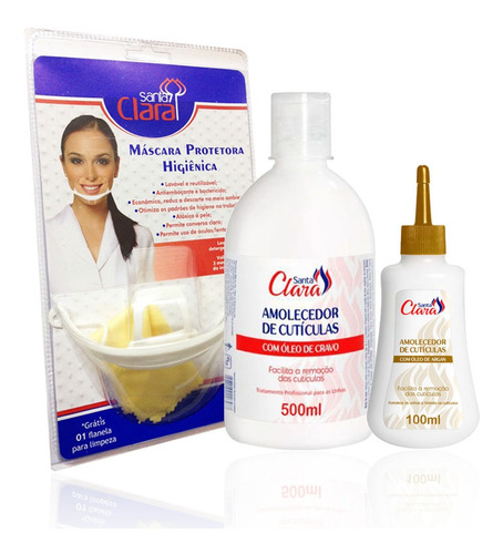 Kit Nail Care Podologia Máscara Proteção Amolecedor Cutícula