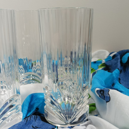 6 Vasos De Cristal Aura. Impecables