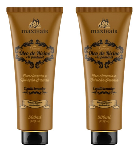 Condicionador Maxihair 500ml Oleo De Ricino+d' Pantenol-2un