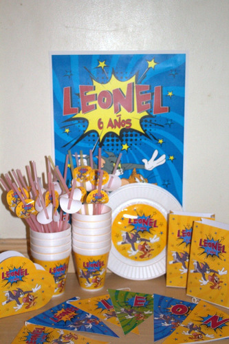 Pack Cotillón Personalizado Combo 20 Partybox Tom Y Jerry