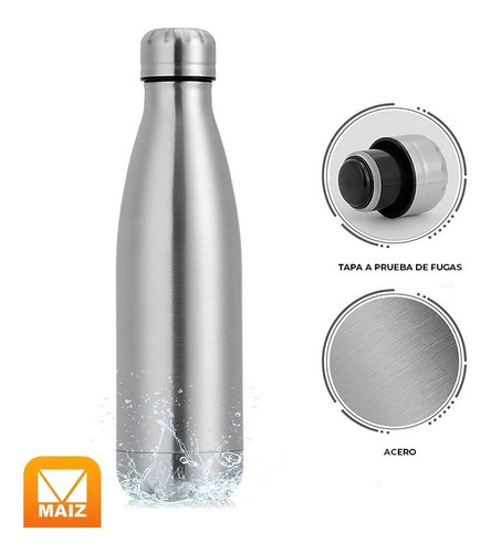 Termo Botella Acero Inoxidable Portatil Antiderrame 500ml
