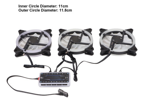Ventilador De Cpu 11 Aspas Rgb Colorido Diseño De Marco