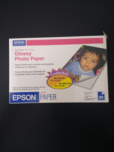 Papel Fotográfico Epson Glossy 4 ×6   20 Hojas Nuevo