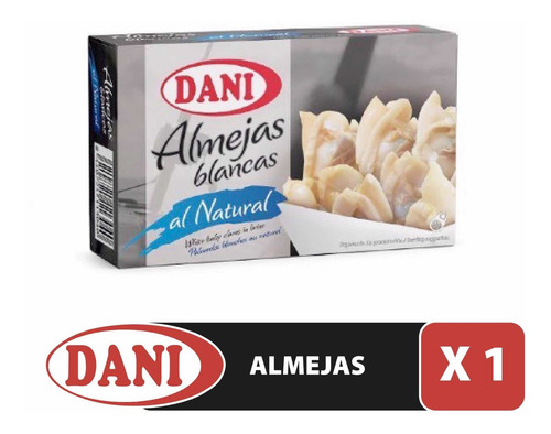 Imagen 1 de 4 de Almejas Blancas Al Natural En Lata Marca Dani Origen España