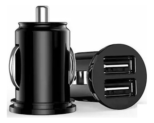 Pack 2 Cargador Mini Celular Usb Auto Plano+cable Usb 12 24v