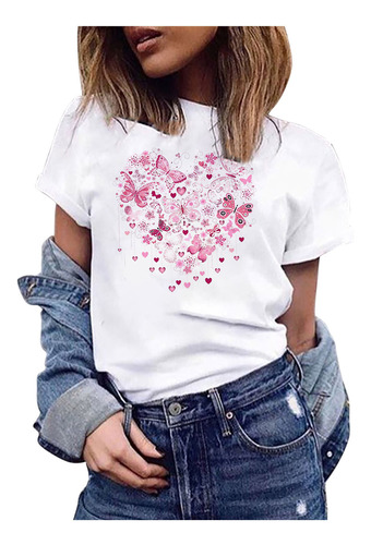 Camiseta Ajustada De Manga Corta Con Estampado Floral De Ver