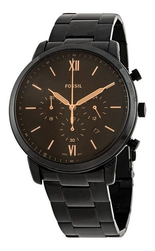 Reloj Fossil Neutra Fs5525 Negro Extra Plano Tablero Cafe