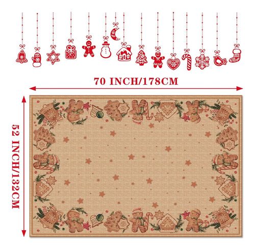 Manteles De Navidad Rectangulares De 52 X 70 Pulgadas, ...