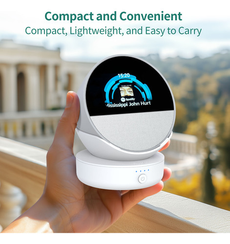 Base De Batería De 5000 Mah Para Echo Spot Con Puertos De Ca