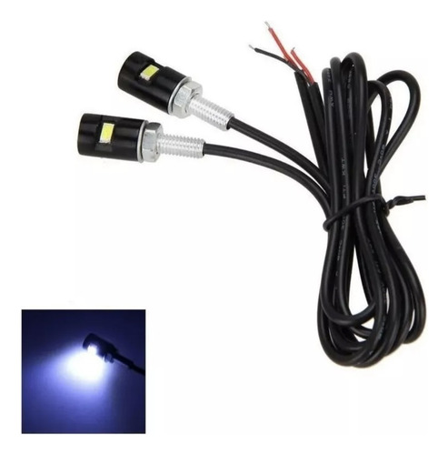 Par Parafuso Luz Placa Led Universal Moto Carro 12v