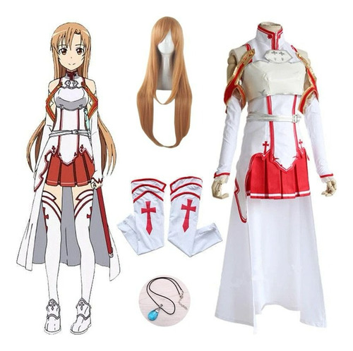 Cosplay Disfraz Y Peluca Asuna Yuuki, Anime Sword Art Online