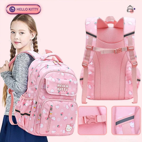 Hello Kitty Child Mochila Moda Desenho Animado Bolsa Color R