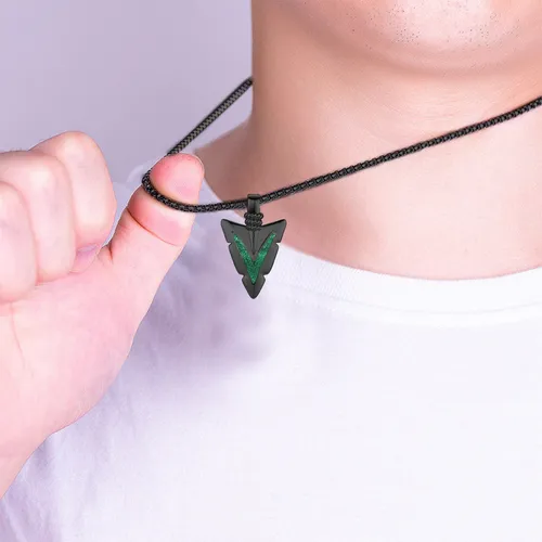 Yymqmq Collar Con Punta De Flecha De Malaquita Negra Para Y