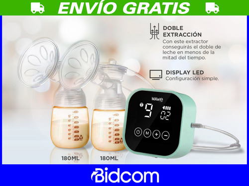 Extractor Leche Materna Kit Doble Automatico Pantalla Lcd