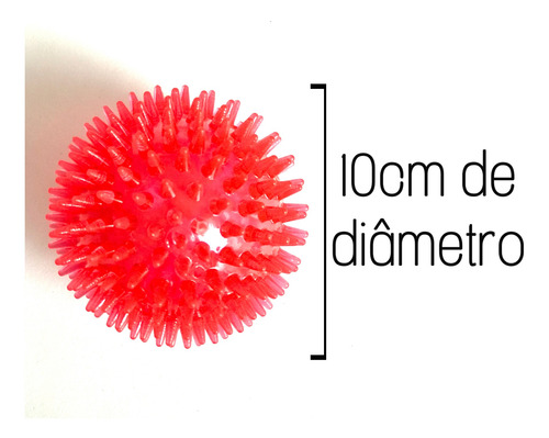 Imagem 3 de 4 de Brinquedo De Cachorro Bola Espinho Com Som Vermelha Grande