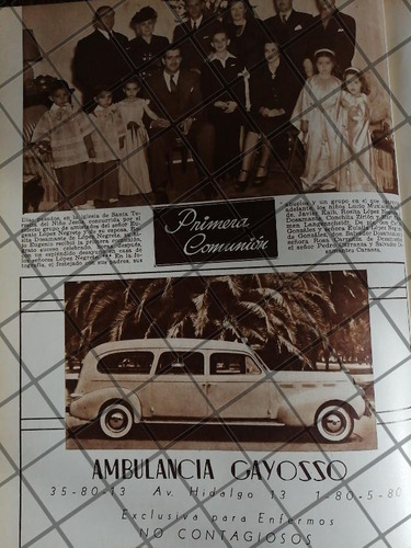 Cartel Antiguo Servicio Ambulancias Gayosso 1948