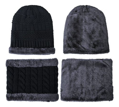 Conjunto Gorro Y Bufanda De Invierno Cálido Unisex