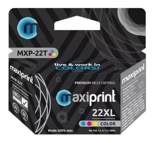Cartucho De Tinta Compatible Con Hp 22xl Maxiprint