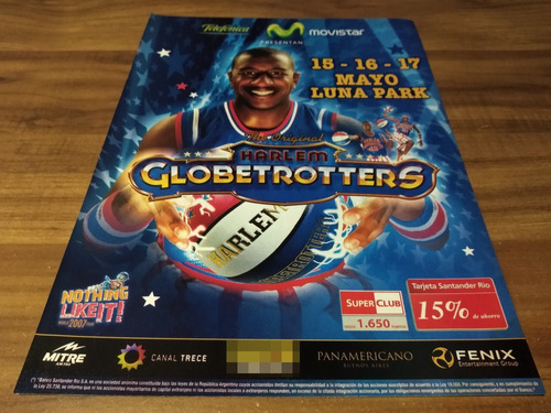 (pd809) Publicidad Harlem Globetrotters Luna Park * 2007