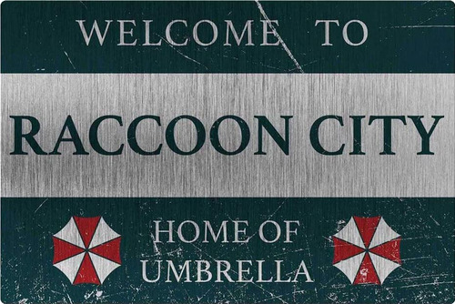 Welcome To Raccoon City Sign - Decoracin De Sala De Juegos P