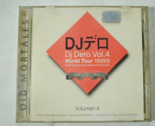 Cd Dj Dero Volumen 4 World Tour Año 1999