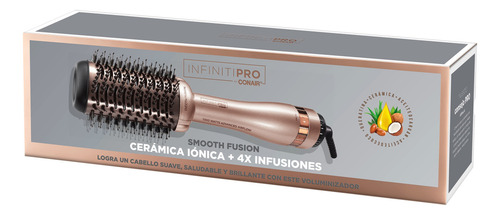 Cepillo Secador Alaciador One Step Oval De Coco Argán Conair Color Rose Gold