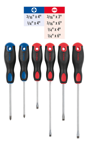Juego De Desarmadores 6 Pzas Mango Comfort Grip - 20220