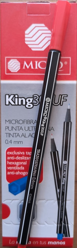 10 Microfibra Marcador 0,4 Simball Micro King Estuche Rojo