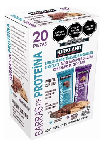 Barras Proteína Choco/ Masa P.galleta 20 Pzs 1.2kg Kirkland