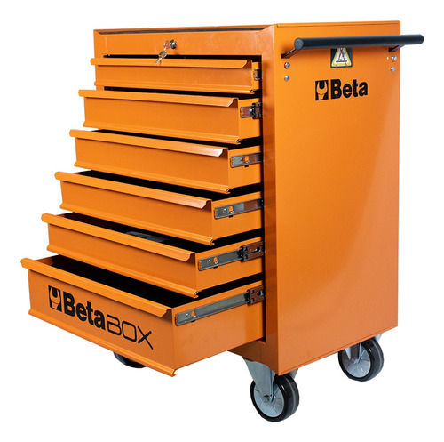 Beta C04-box-n carrinho para ferramentas fechado 6 gavetas cor laranja