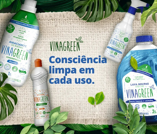 2 Galão Lava Roupas Colorida Branca Azul Liquido Vinagreen3l